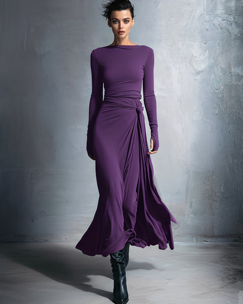 Abito annodato in pregiato tessuto elasticizzato