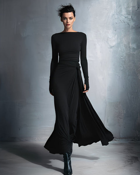 Abito annodato in pregiato tessuto elasticizzato