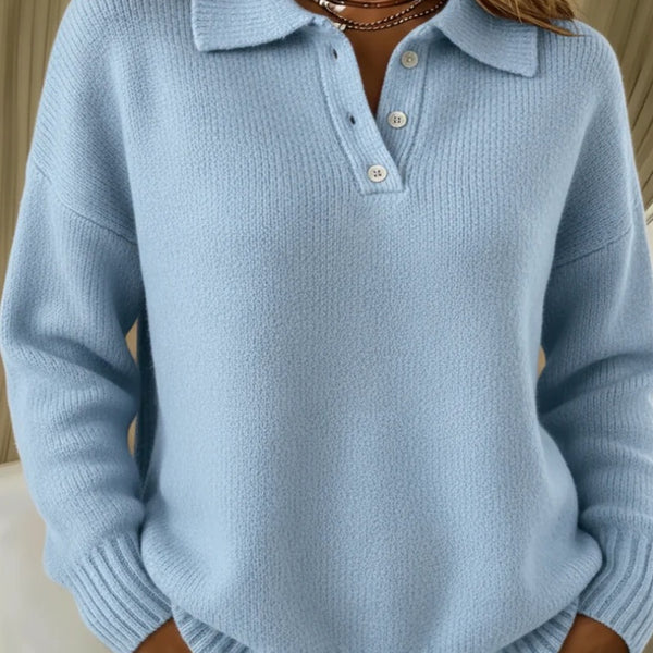 Maglione polo in morbida maglia