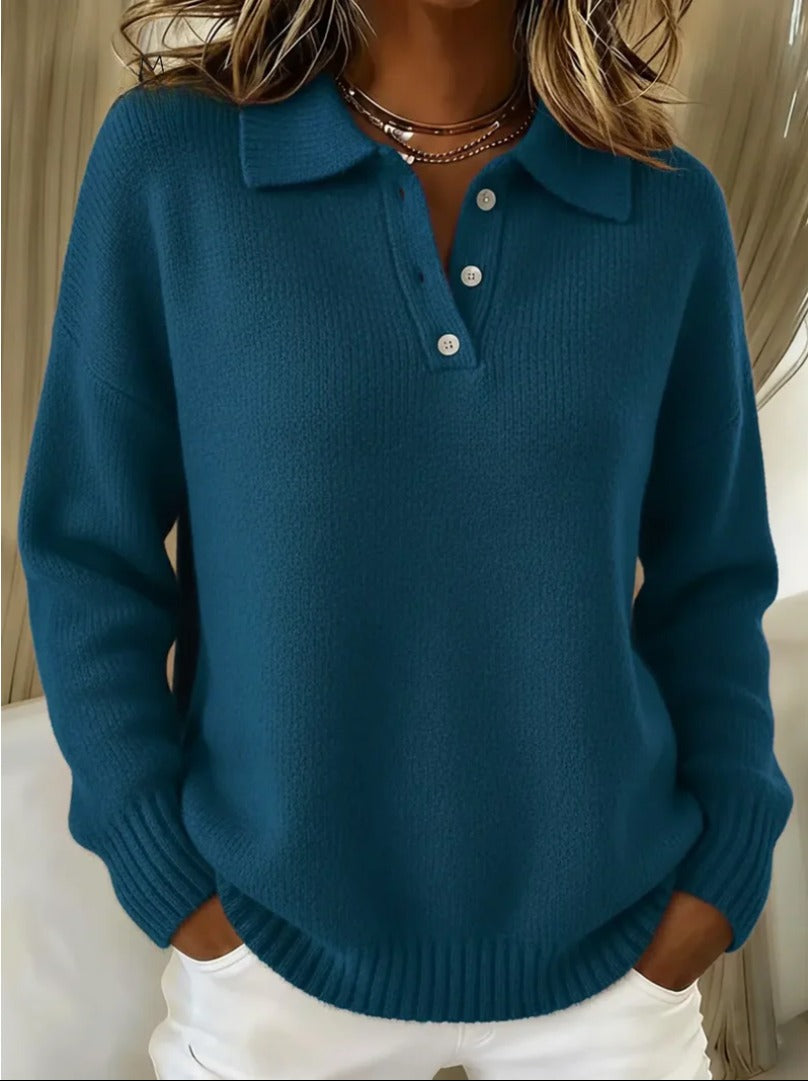 Maglione polo in morbida maglia
