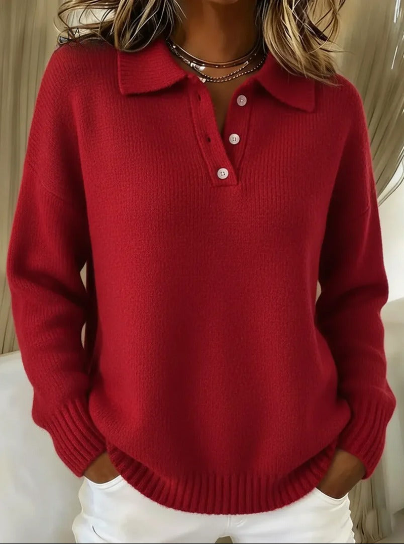 Maglione polo in morbida maglia