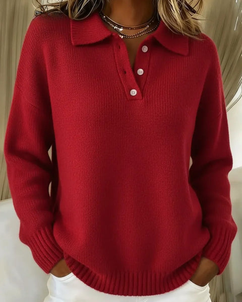 Maglione polo in morbida maglia