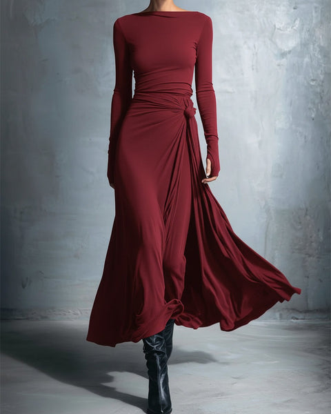 Abito annodato in pregiato tessuto elasticizzato