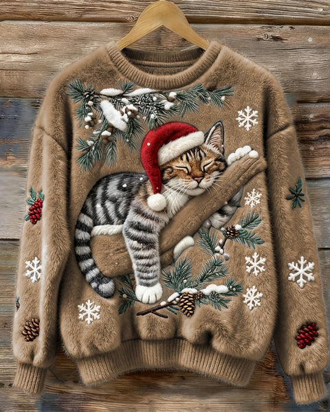 Maglione natalizio a forma di gatto
