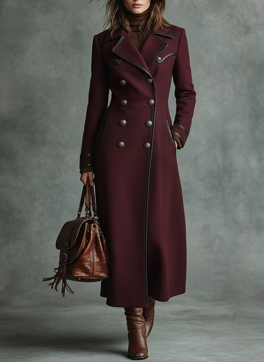 Cappotto doppiopetto in misto lana