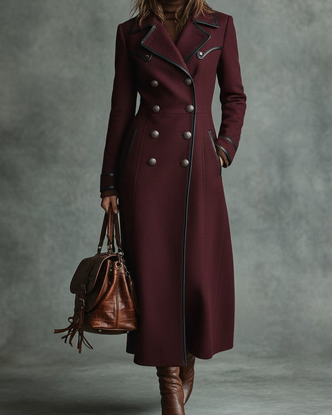 Cappotto doppiopetto in misto lana