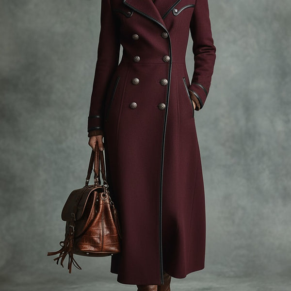 Cappotto doppiopetto in misto lana