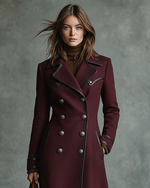 Cappotto doppiopetto in misto lana