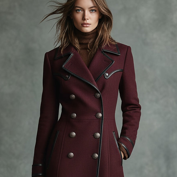 Cappotto doppiopetto in misto lana