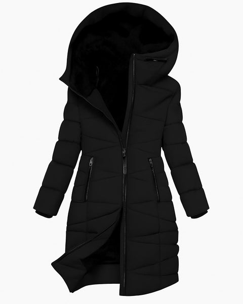 Cappotto lungo imbottito con cappuccio Florentina