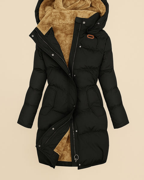 Cappotto lungo imbottito con cappuccio Patricia