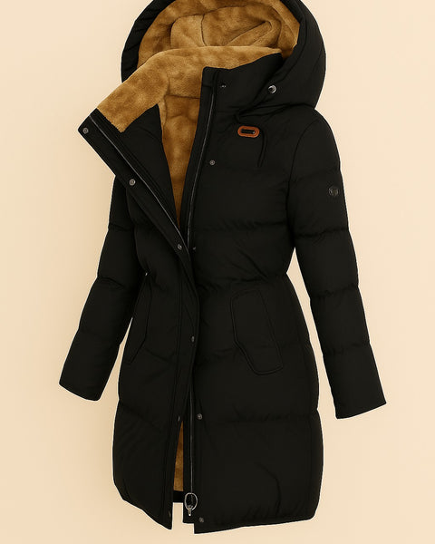 Cappotto lungo imbottito con cappuccio Patricia