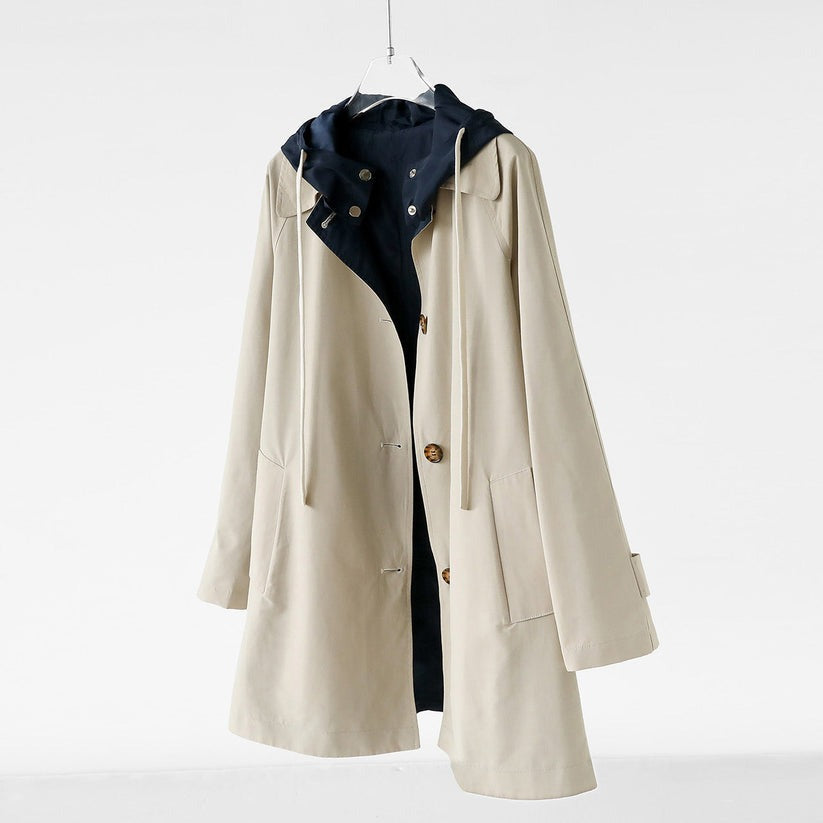 Cappotto con cappuccio reversibile