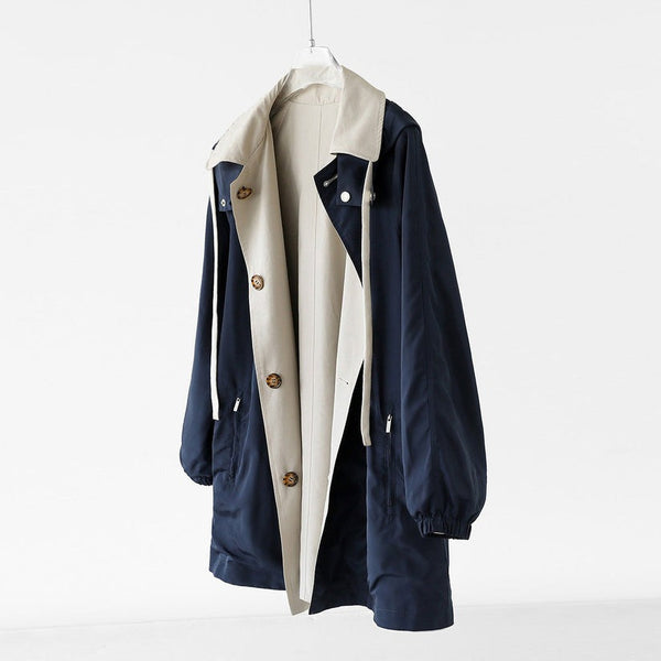Cappotto con cappuccio reversibile
