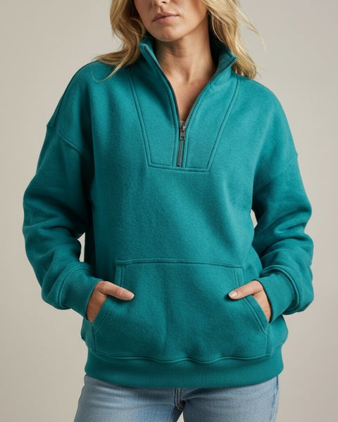 Maglione in pile con mezza zip Cozy