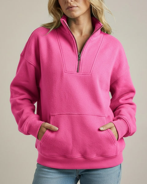 Maglione in pile con mezza zip Cozy