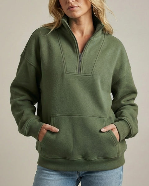 Maglione in pile con mezza zip Cozy