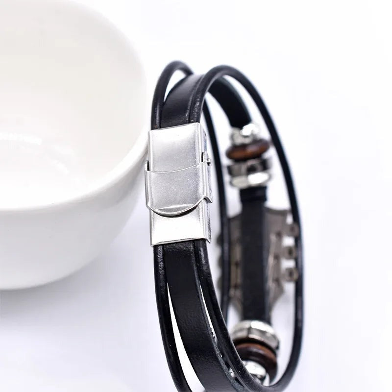 Bracciale in pelle rock’n’roll
