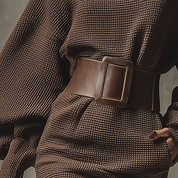 Mini-abito a maglia con cintura