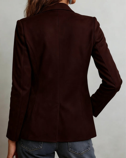 giacca vintage in pelle scamosciata marrone