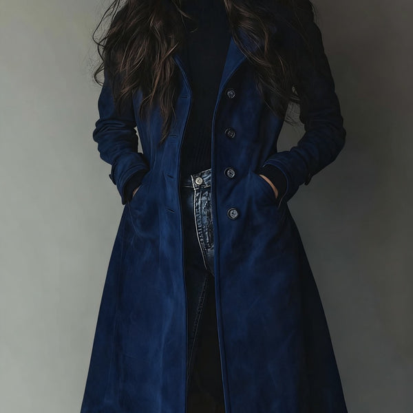 Trench vintage in pelle scamosciata