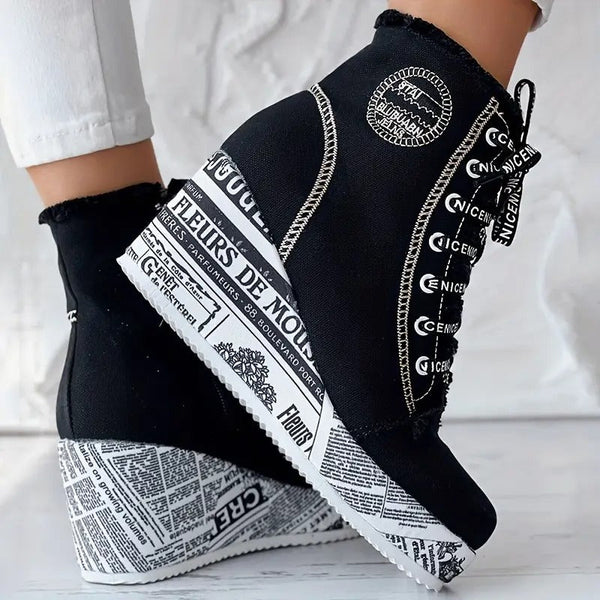 Stivali in denim confortevoli con plateau