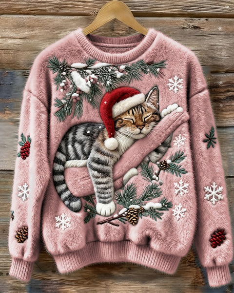 Maglione natalizio a forma di gatto