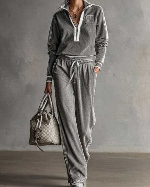 Set composto da felpa e pantaloni da jogging in misto cotone