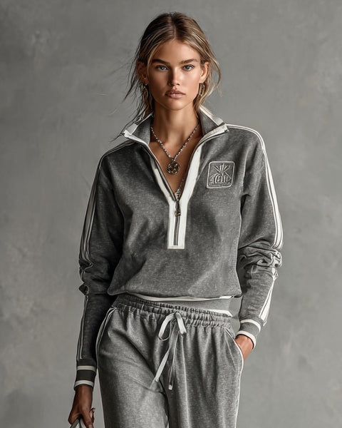 Set composto da felpa e pantaloni da jogging in misto cotone