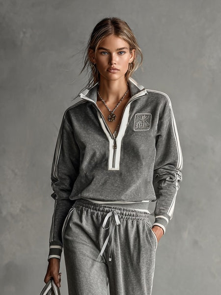 Set composto da felpa e pantaloni da jogging in misto cotone