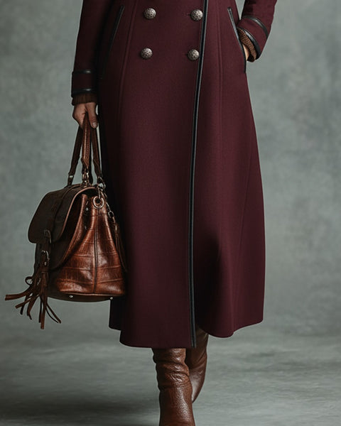 Cappotto doppiopetto in misto lana