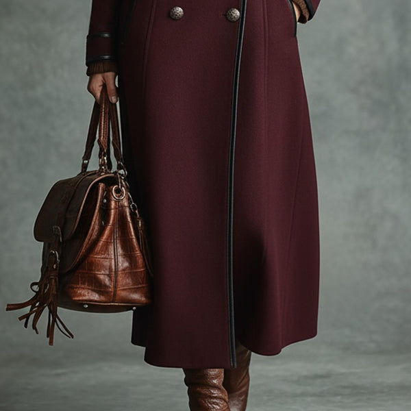 Cappotto doppiopetto in misto lana